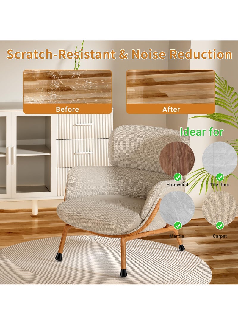 sokany 24 PCS Silicone Chair Leg Floor Protectors, Extra Small(1.5cm-2.0cm) Rubber Felt, Furniture Pads Chair Legs Caps/Covers for Hardwood Floors, Tile from Scratches and Reduce Noise - Round (Black) - Image 5