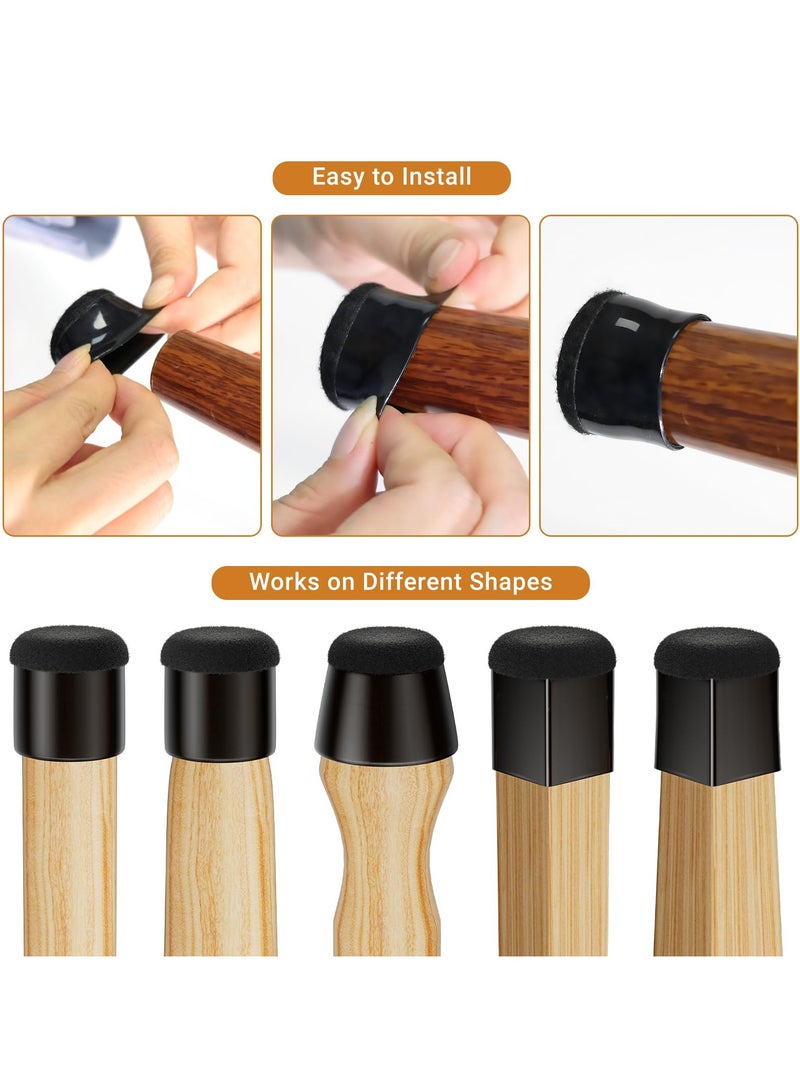 sokany 24 PCS Silicone Chair Leg Floor Protectors, Extra Small(1.5cm-2.0cm) Rubber Felt, Furniture Pads Chair Legs Caps/Covers for Hardwood Floors, Tile from Scratches and Reduce Noise - Round (Black) - Image 4