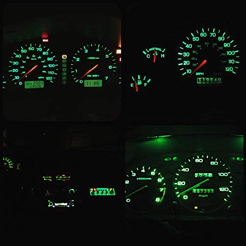 WLJH 10x Green T3 Neo Wedge Led 3030 SMD Chip 8mm Base Car Instrument Cluster Light Dashboard Gauge HVAC AC Heater Climate Control Lamps Switch Indication Interior Bulb Replacement - Image 4