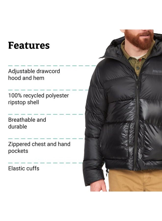 MARMOT Men's Guides Down Hoody Jacket, Black, Large - Image 5