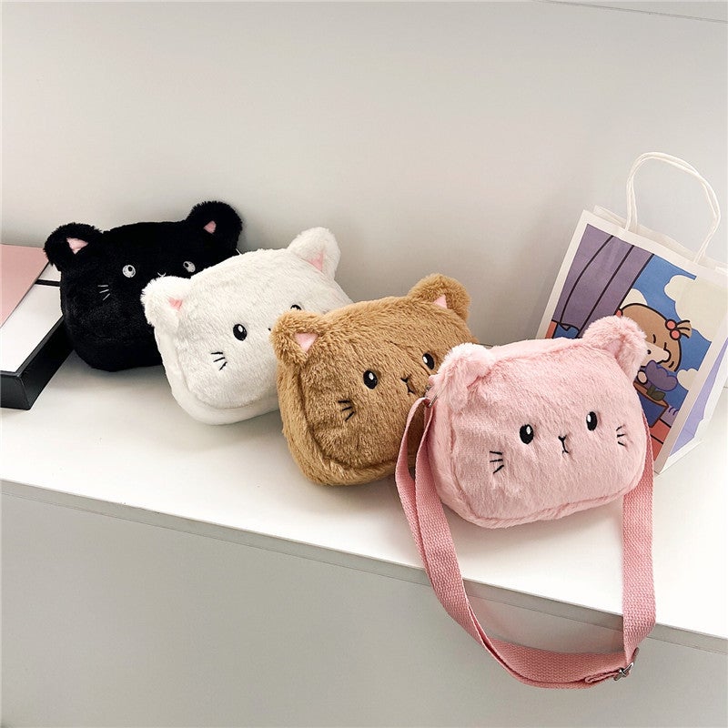 New Cute Plush Kitten Cartoon Children'S Fashion Japanese Soft Girl Shoulder Crossbody Girl Mini Bag - Image 2