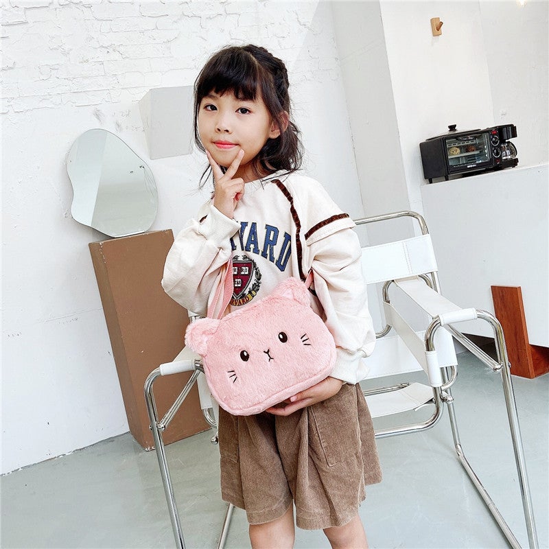 New Cute Plush Kitten Cartoon Children'S Fashion Japanese Soft Girl Shoulder Crossbody Girl Mini Bag - Image 5