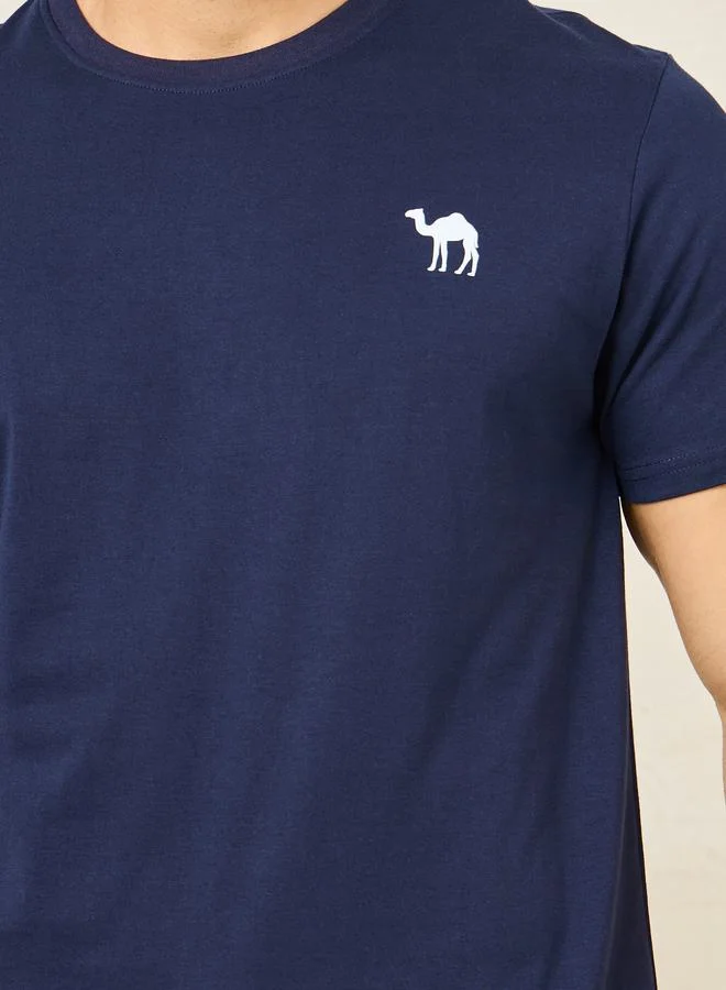 ستايلي Pack of 2 - Logo Detail Crew Neck T-Shirt & Shorts Set
