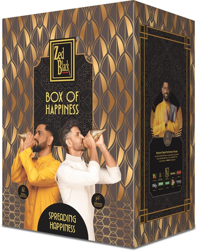 Zed Black Box of Happiness Contains Zed Black Incense Sticks Kit, Agarbatti, Dhoop Cones, Dhoop Sticks, Long Lasting Burning Sambrani Cups, Guggal Cups for Auspicious Festival Gifts - Image 3