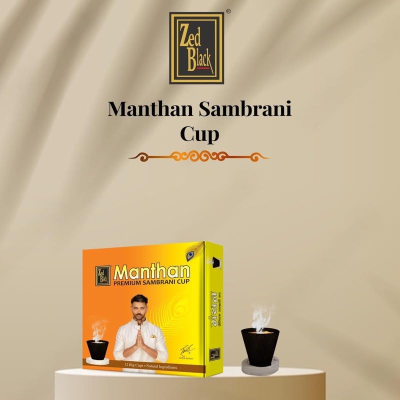 Zed Black Box of Happiness Contains Zed Black Incense Sticks Kit, Agarbatti, Dhoop Cones, Dhoop Sticks, Long Lasting Burning Sambrani Cups, Guggal Cups for Auspicious Festival Gifts - Image 5
