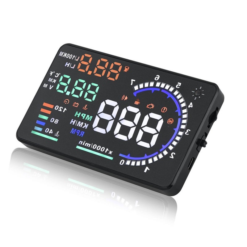 MAIMEIMI Windshield Heads Up Display for Car MAIMEIMI OBD2 Digital Speedometer with OBDIIEUOBD Interface HUD Car Speedometer MPH with Water Temperature Trip RPM Alarms for OBDIIEOBD Sedan Cars 2008 - Image 2