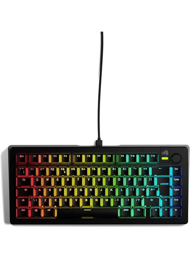 Glorious KEYBOARD GLORIOUS GMMK3 75% PREBUILT WIRED MECHANICAL BLACK GMMK3-75-PB-FOX-W-BLK-US - Image 1