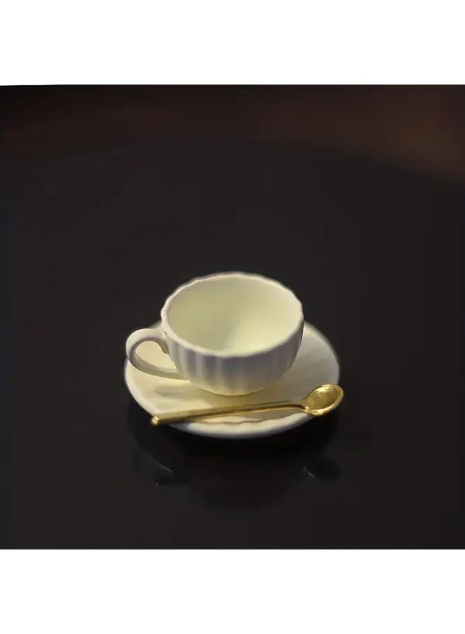 Deep Green 1 6 Scale Miniature Dollhouse Coffee Cup Set With Spoon Plate - Image 5