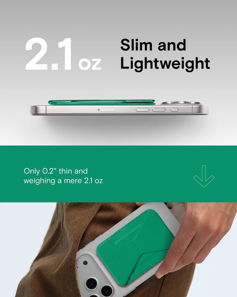 MOFT Magnetic Wallet Stand Compatible with iPhone 17/16/15/14/13/12 Series, Angle Adjustment & Magsafe Compatible MOVAS Phone Stand, Oz Green - Image 2