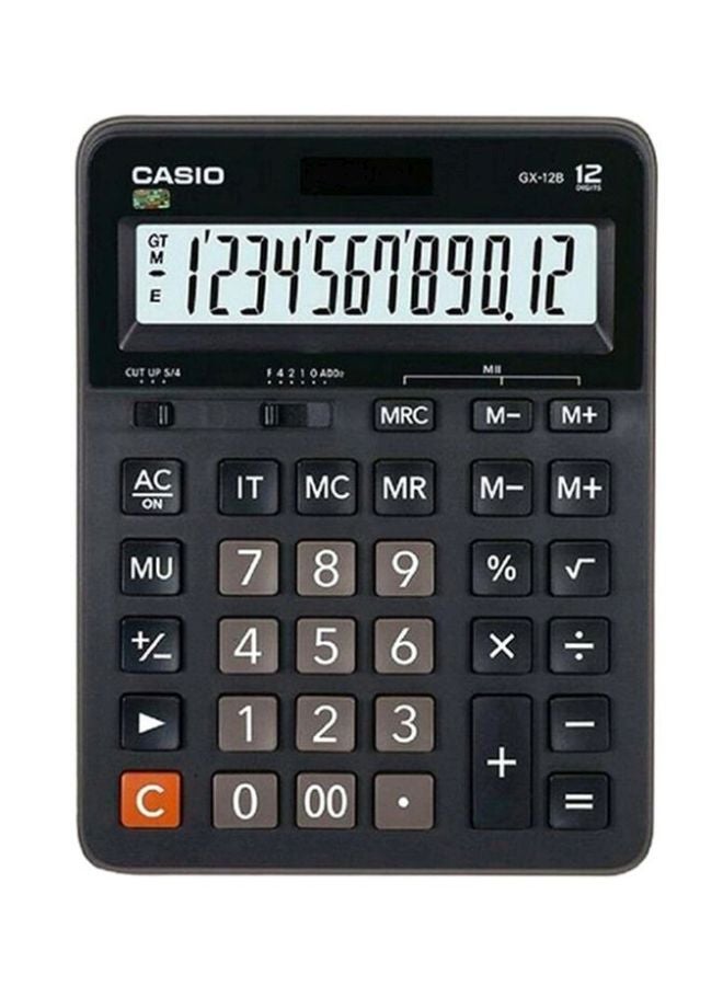 12-Digit Office Calculator DX-12B-BK-W-DC Black/Grey