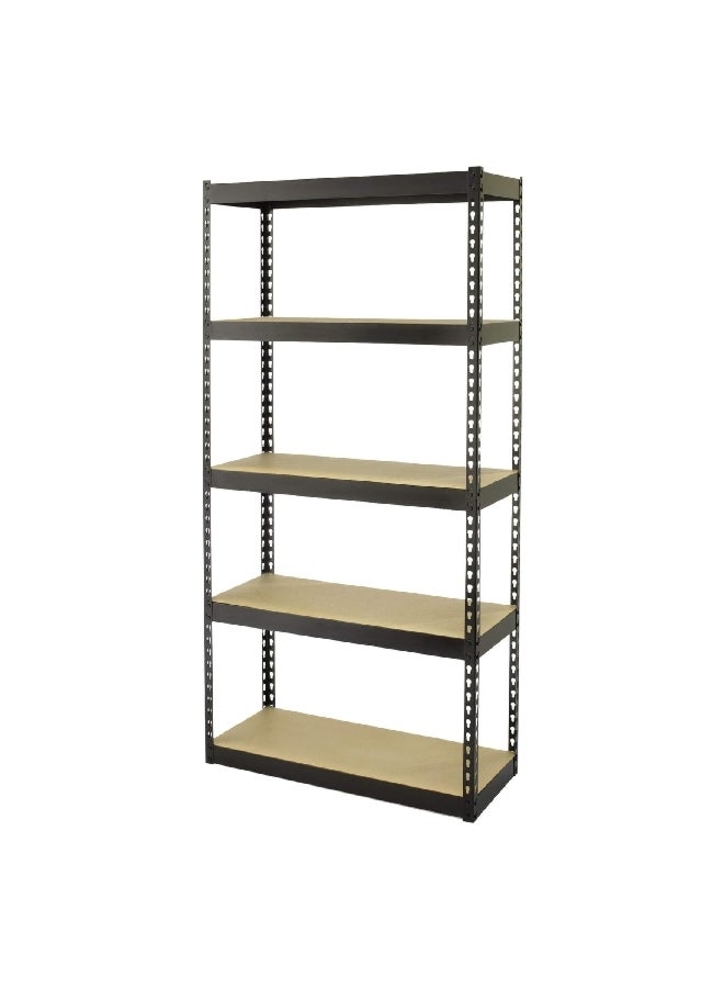 Tactix 5-Tier Freestanding Powder Coated Storage Shelf Rack Brown and Black 183 x 86.4 x 35.5 cm 329016  - Image 1