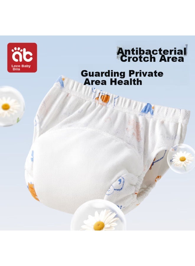 AIBEDILA Aibeidila Baby Diaper Pants, Toilet Training Pants, Washable Antibacterial Waterproof Diaper Underwear For Children, 4-pack Rabbit Design - Image 2