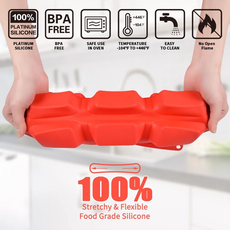 CAKETIME Silicone Mini Loaf pan, Mini Bread Pan Brownie Pan, 12 Cavities Nonstick Food Grade Silicone Mold for Baking Bread, Brownie, Cornbread, Cheesecake and Chocolate (1 Pack) - Image 5