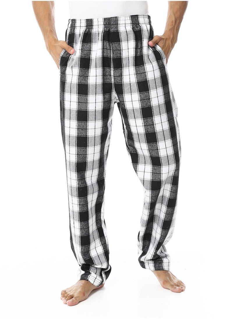 Plaid Pattern Elastic Waist Pajama Bottom _ Black & White - pzsku/Z8F65E2AF2ECEC1678D91Z/45/_/1735217789/74ab219b-98a1-4926-a321-6fdb47088aec