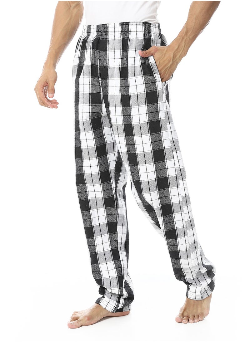 Plaid Pattern Elastic Waist Pajama Bottom _ Black & White - pzsku/Z8F65E2AF2ECEC1678D91Z/45/_/1735217799/1e2a0d74-06e6-44ea-a016-9d3f03403232