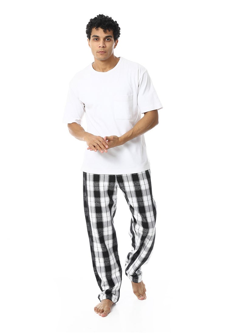 Plaid Pattern Elastic Waist Pajama Bottom _ Black & White - pzsku/Z8F65E2AF2ECEC1678D91Z/45/_/1735217820/f88aa830-016d-4c32-b6a7-3fb6fc72567c