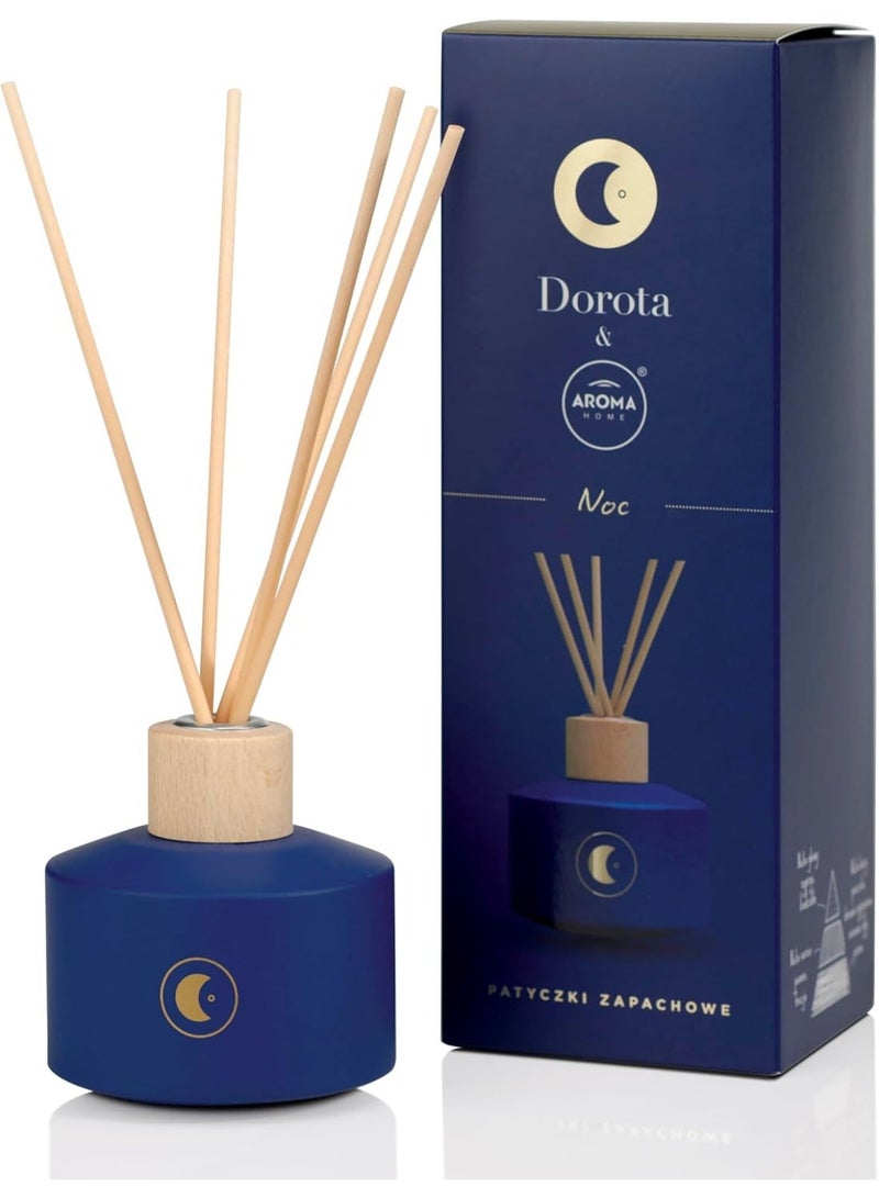Aroma Home Dorota Night Reed Diffuser, 100ml, Musk Amber Jasmine Fragrance, Navy Blue, Made in Poland - Image 1