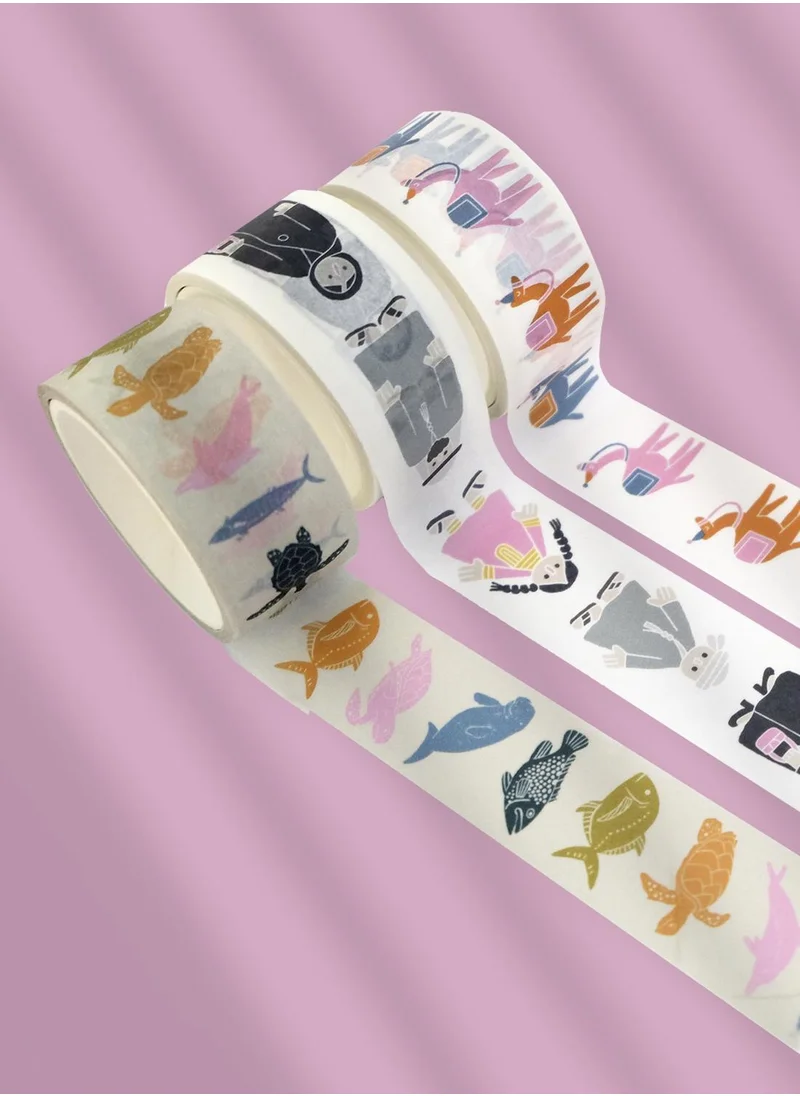 المجلس الصغير Washi tape set of 3