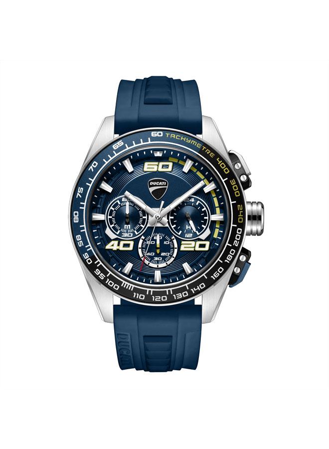 Ducati DT011 Blue Dial Blue Silicone Strap Chronograph Watch for Men - 44mm - Image 1