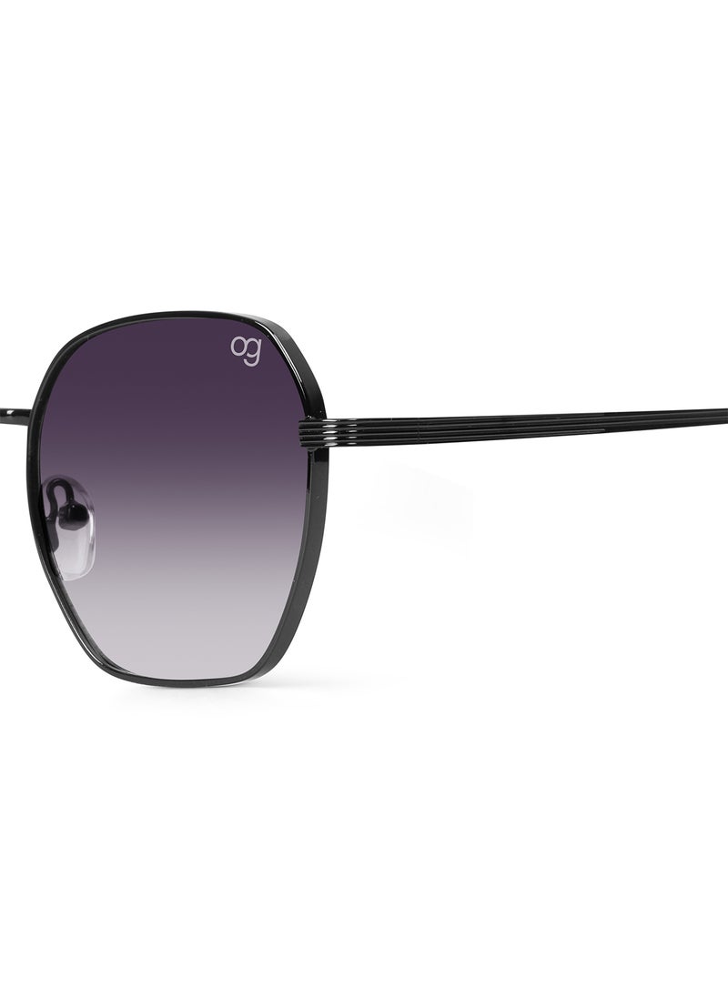 Woggles UV- Protected  Gradient Black Hexagonal Sunglasses  - Image 2