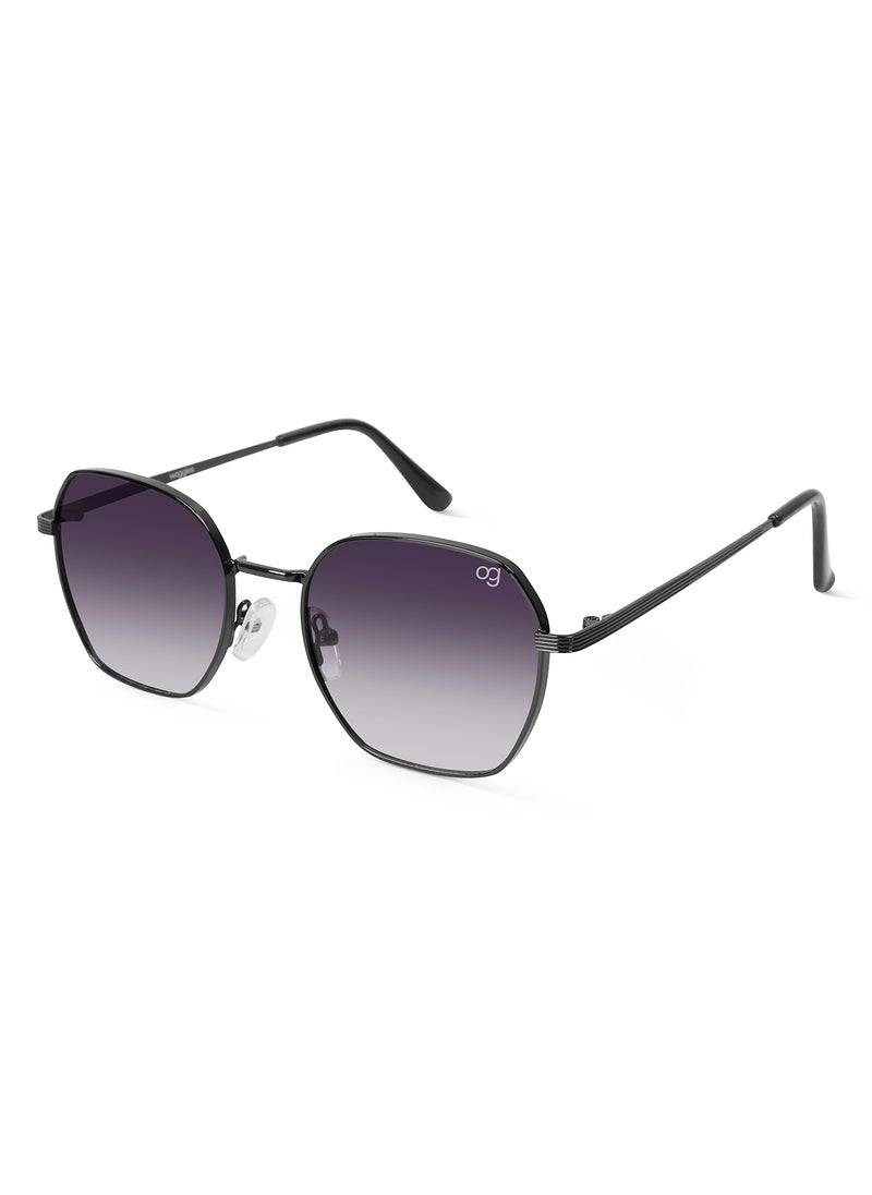 Woggles UV- Protected  Gradient Black Hexagonal Sunglasses  - Image 1