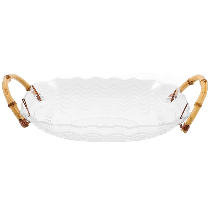 Large Wave Texture Fruit Serving Tray with Handles Dual Ears for Party Home Kitchen - Image 2