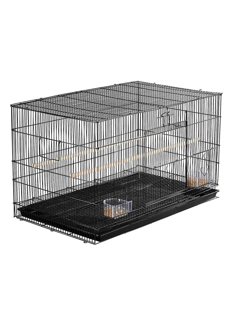 DAYANG Rectangle Stackable Breeding Flight Parakeet Bird Cage for Finches Budgies Cockatiels Esotici Lovebirds Canaries Parrots With Slide-Out Tray Black 60X42X41Cm  - Image 1