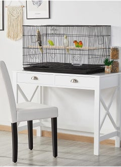 DAYANG Rectangle Stackable Breeding Flight Parakeet Bird Cage for Finches Budgies Cockatiels Esotici Lovebirds Canaries Parrots With Slide-Out Tray Black 60X42X41Cm  - Image 2