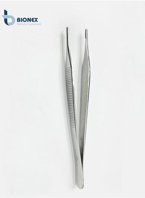 Medical Forceps Adson Brown Tissue Forceps 12 CM length with broad thumb rest 9 x 9 teeth for a firm hold