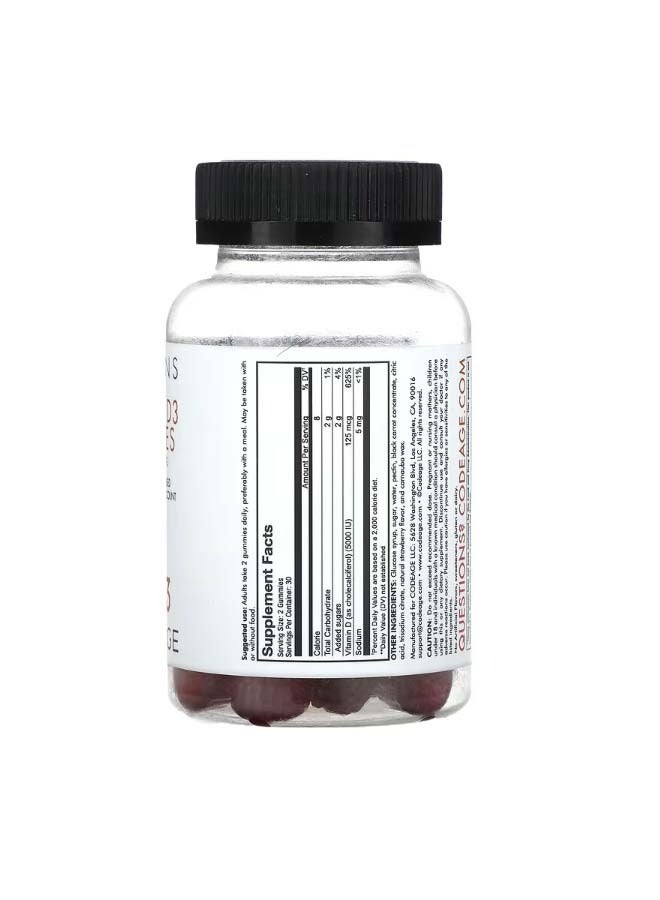 كوديدج Vitamin D3 Gummies NonGMO Pectin Based Strawberry 60 Gummies - Image 2