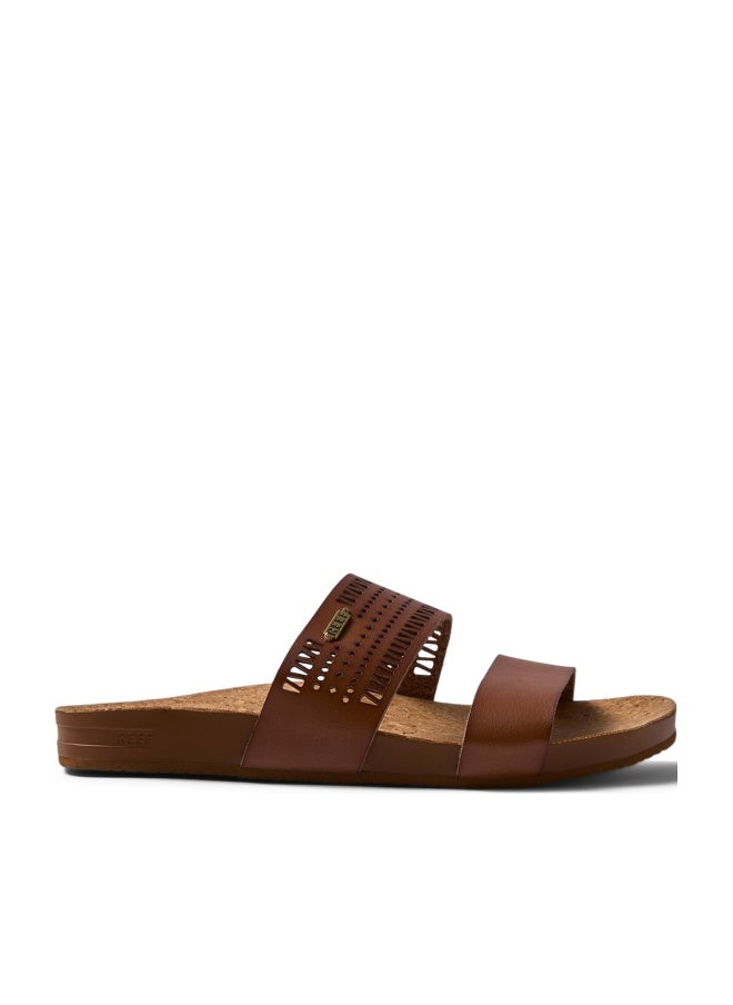 Reef Cushion Vista Perf Womens Fashion Slide Sandal, Arch Support, Ultra Soft Cushion Footbed, Coffee, 8 - Image 1