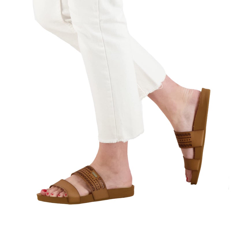 Reef Cushion Vista Perf Womens Fashion Slide Sandal, Arch Support, Ultra Soft Cushion Footbed, Coffee, 8 - Image 2