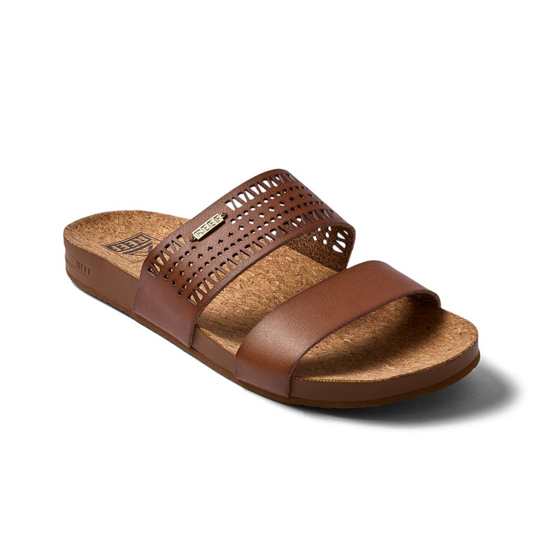 Reef Cushion Vista Perf Womens Fashion Slide Sandal, Arch Support, Ultra Soft Cushion Footbed, Coffee, 8 - Image 3