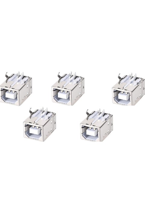 USB Type B Female Socket HP CANON Printers Data Interface Connector Repair Jack Port Right Angle 4Pin PCB DIP USB B Soldering Adapter (5 PCS)