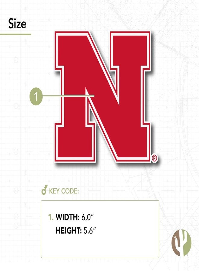 Desert Cactus University of Nebraska NU Huskers Vinyl Decal Laptop Water Bottle Car Scrapbook Sticker (IND 1) - Image 3