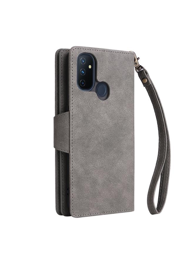 S-TOP Case For OnePlus Nord N100 Rivet Buckle 9 Cards Three Fold Leather Phone Case - Image 3