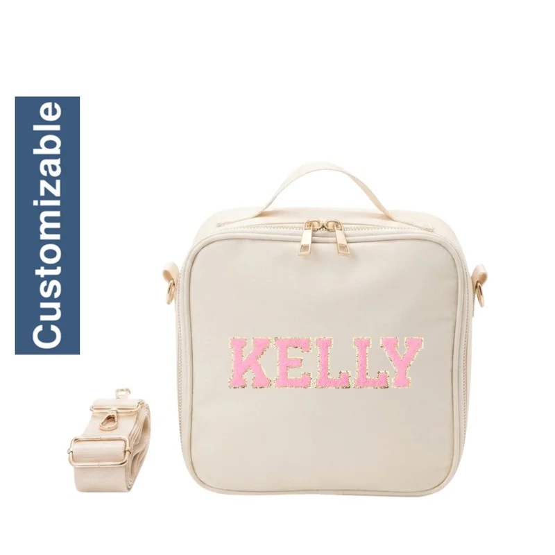 القبيلة السعيدة Personalised Kids Lunch Bag, Cream