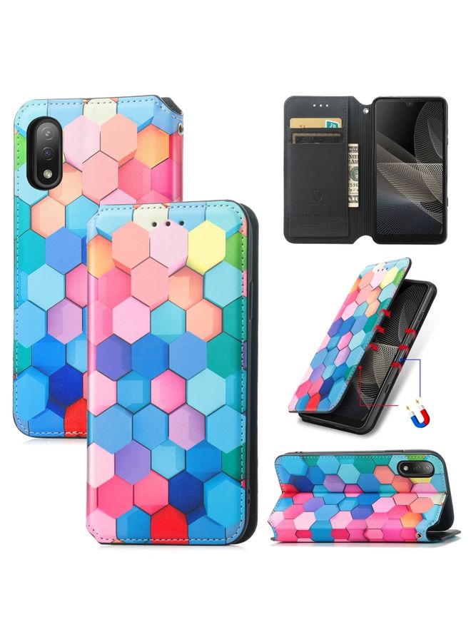 HuHa Case Cover For For Sony Xperia Ace II Colorful Magnetic Horizontal Flip PU Leather Case with Holder & Card Slot & Wallet(Colorful Cube) 
