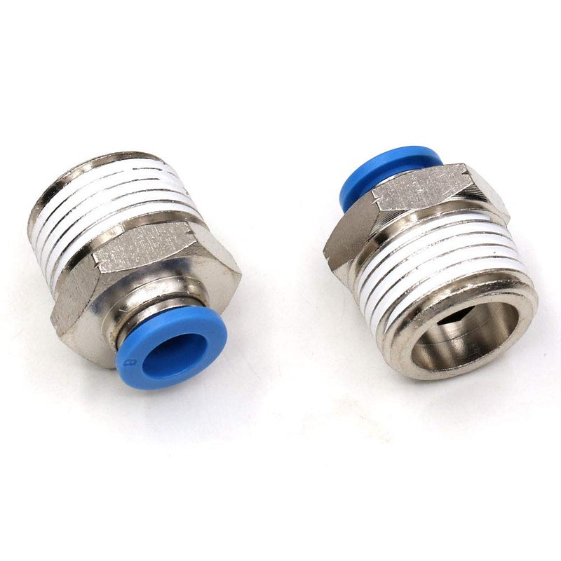 CEKER 8mm x 1/2" NPT Male Push-to-Connect Air Fittings, 2 Packs