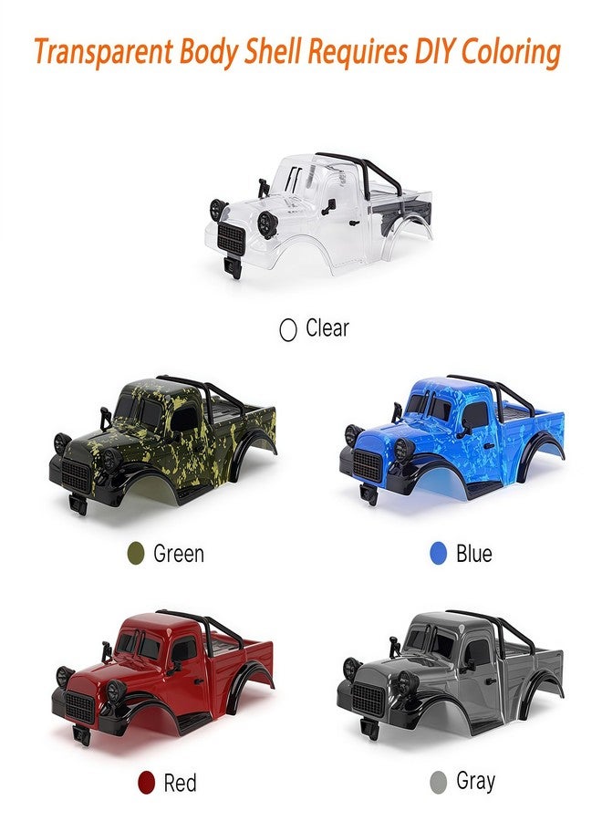 AMK TRX4M Clear Body Shell Kit for 1/18 RC Crawler TRX4M Bronco Defender Upgrade Parts with Decorative Accessories - Image 3