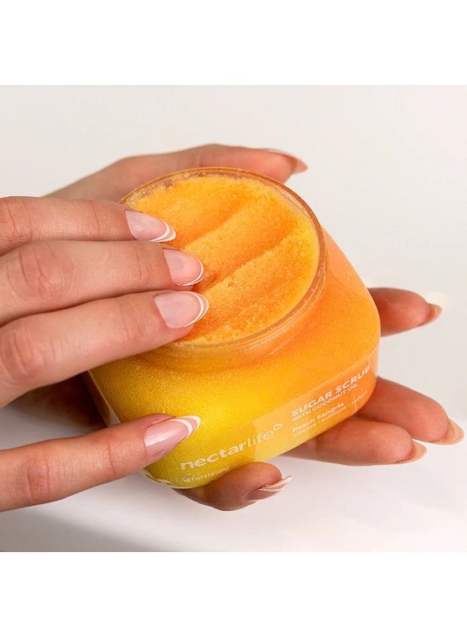 Nectar Life Sugar Body Scrub, Exfoliating Body Scrub with Moisturizing Shea Butter and Coconut Oil, Paraben Free, SLS Free, Cruelty Free Skin Care for Women and Girls, Handmade Fresh (Peach Sangria) - Image 2