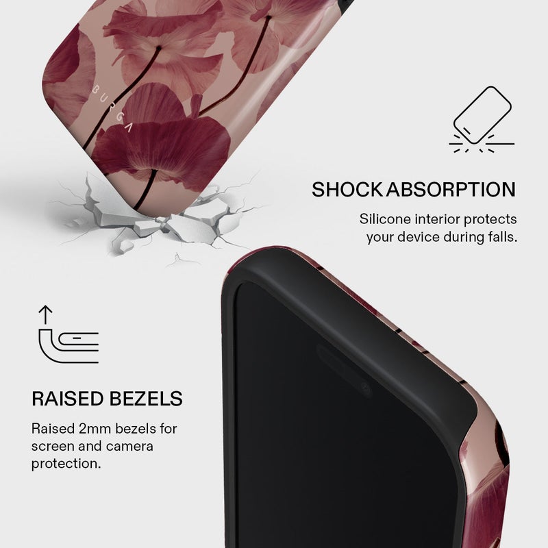 بورجا جراب برجا لهاتف آيفون  برو ماكس بتصميم قبلة رقيقة، طبقة مزدوجة فاخرة، غلاف صلب + حماية سيليكون، مقاوم للخدش والصدمات - Image 4