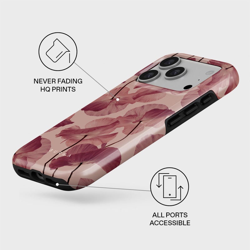 بورجا جراب برجا لهاتف آيفون  برو ماكس بتصميم قبلة رقيقة، طبقة مزدوجة فاخرة، غلاف صلب + حماية سيليكون، مقاوم للخدش والصدمات - Image 3