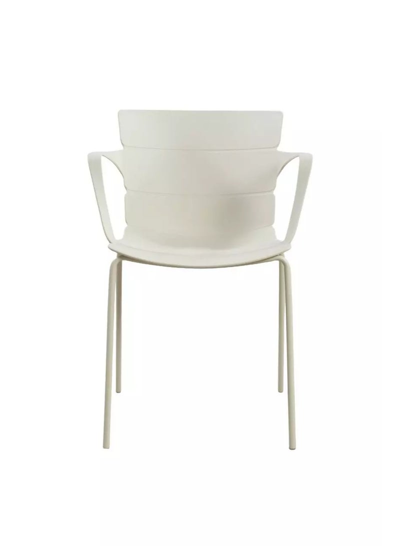 Homez طقم طعام خارجي، 6 كراسي وطاولة، كريمي - Image 4