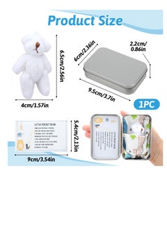 Excefore A Little Pocket Bear in a Tin Box, Hug Teddy Bear, Mini Animal Pocket Hug Bear, Fuzzy Mini Teddy Bears, for Valentines, Graduation, Birthday, Wedding (White)  - Image 5