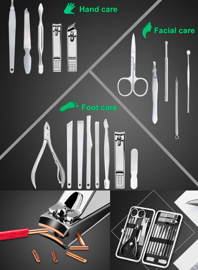 Chase Up Nail Clippers Set Fingernail and Toenail Clipper Cutters, Manicure Pedicure Kit 18 Pieces Stainless Steel Professional Grooming Kits, Nail Care Tools with Luxurious Travel Case - Image 3