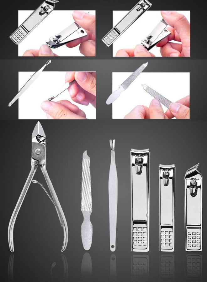 Chase Up Nail Clippers Set Fingernail and Toenail Clipper Cutters, Manicure Pedicure Kit 18 Pieces Stainless Steel Professional Grooming Kits, Nail Care Tools with Luxurious Travel Case - Image 2