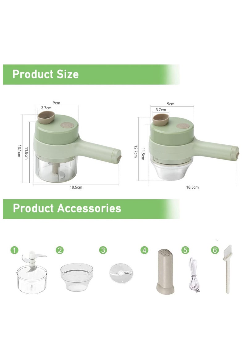 ELTRAZONE مجموعة مفرمة الخضروات الكهربائية المحمولة، 4 في 1 قطاعة طعام لاسلكية للثوم والفلفل الحار والبصل والكرفس والزنجبيل واللحوم مع فرشاة - Image 3