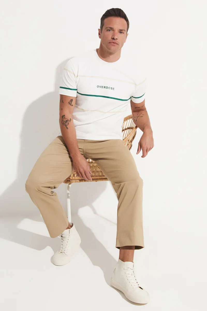 JUNE Men's Regular Fit Crew Neck Printed T-Shirt