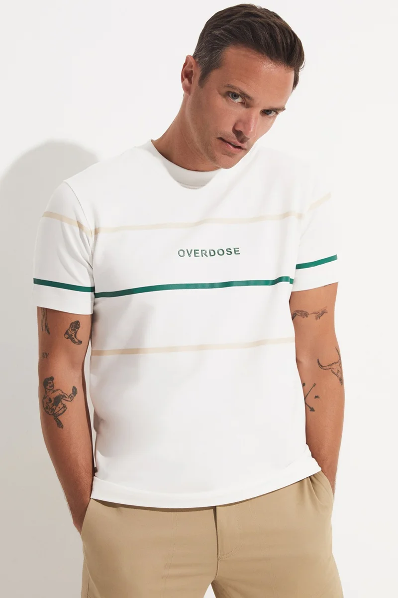 JUNE Men's Regular Fit Crew Neck Printed T-Shirt